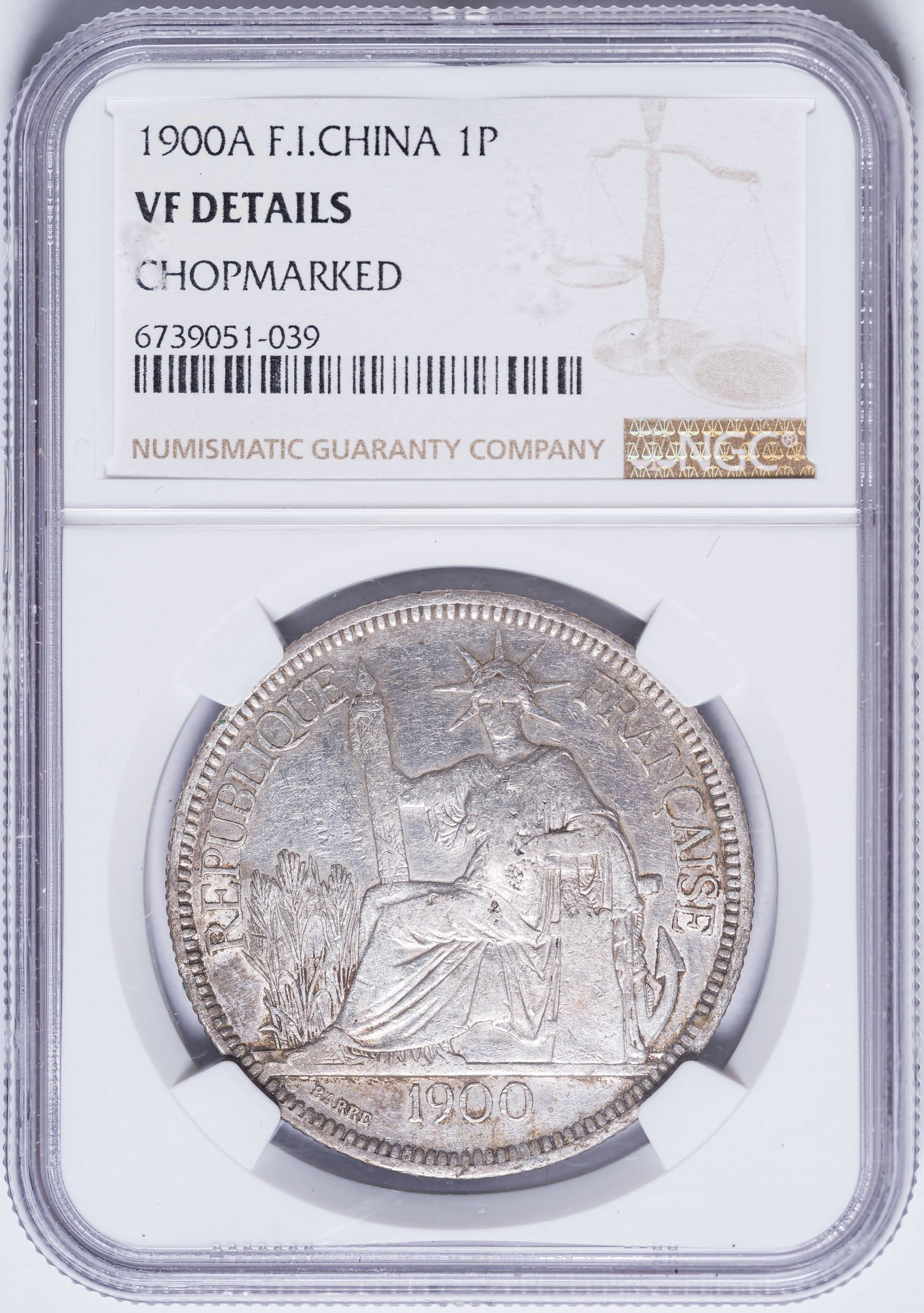 French Indo-China. NGC VF Details 1900-A Piastre (1 of 2)