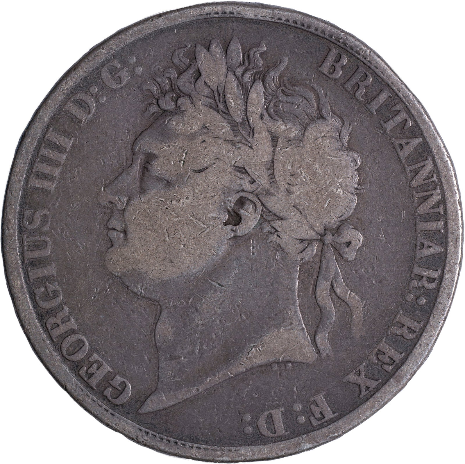Great Britian. VG-8 1821 Silver Crown.: Worn, but still very original.
