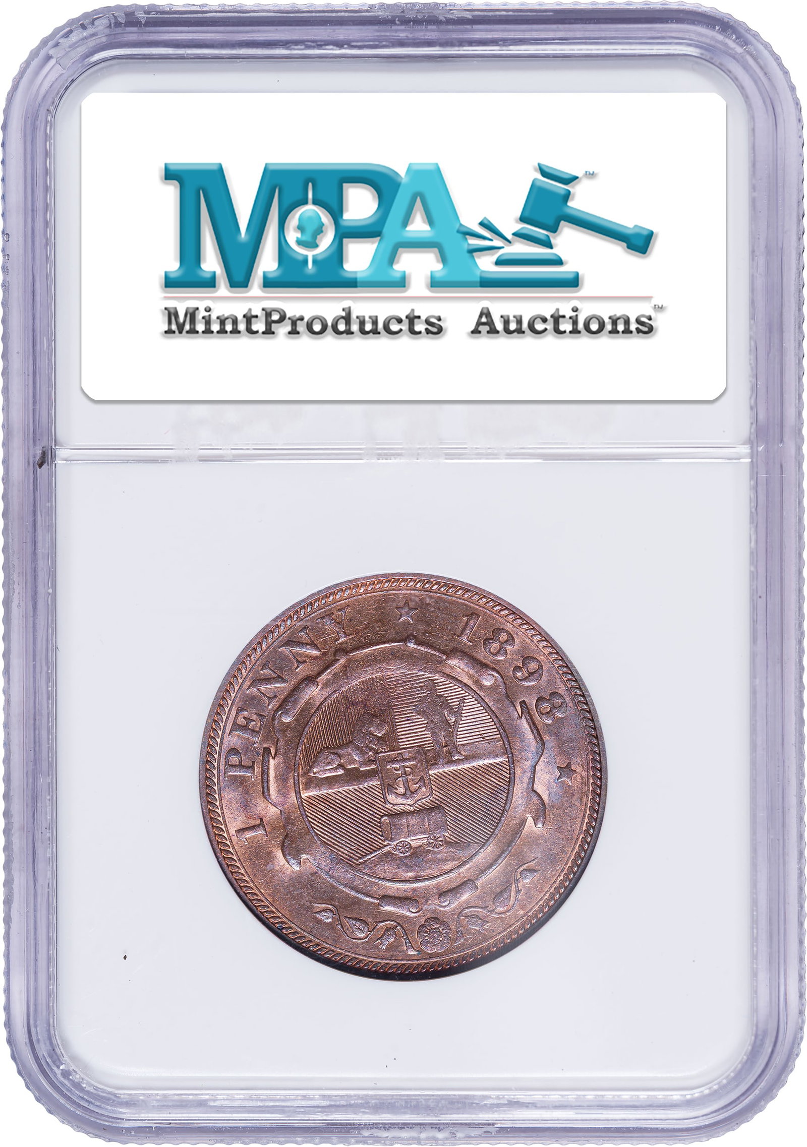 South Africa. NGC MS-64 RB 1898 Penny - 2