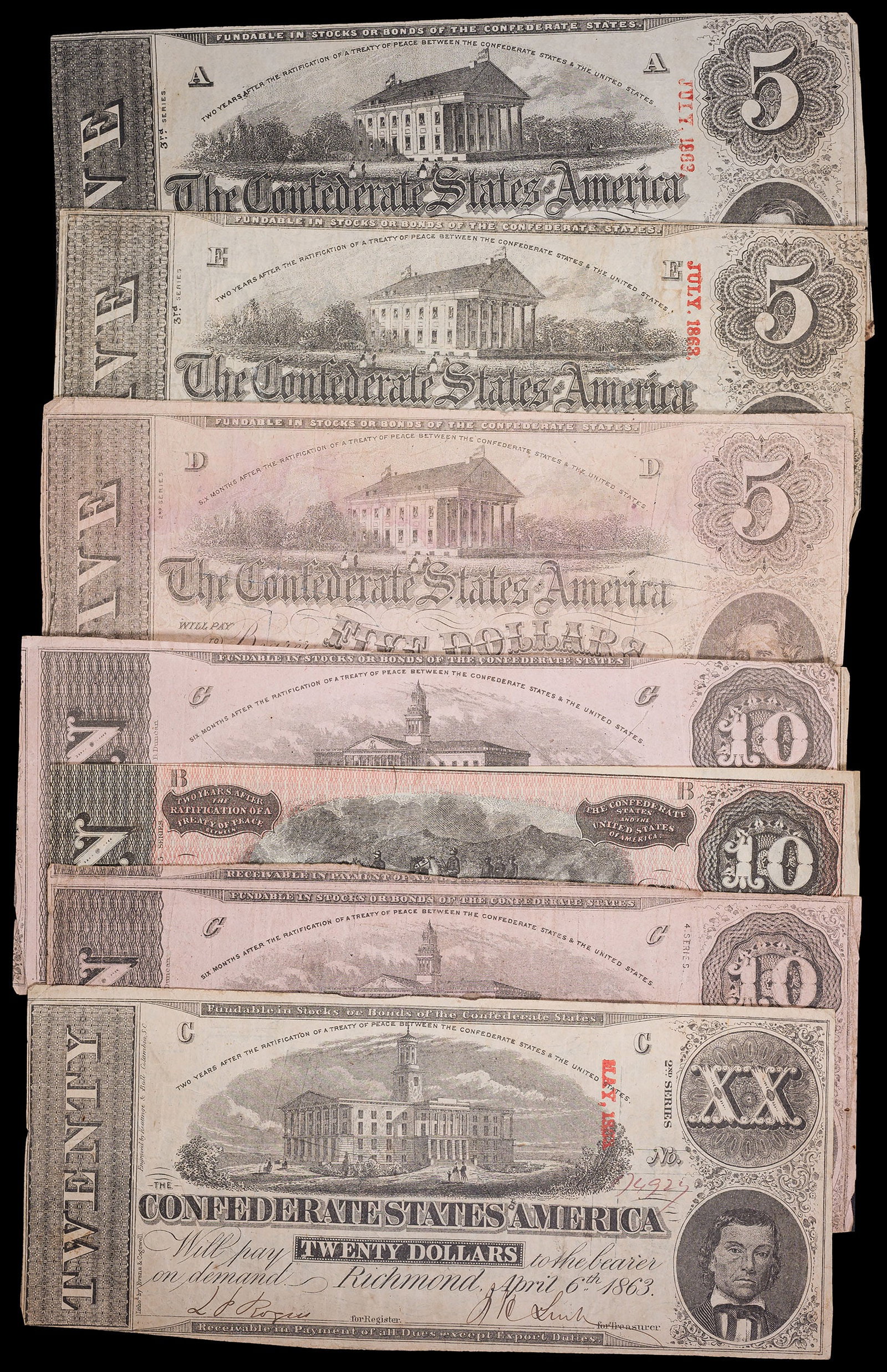 1913 Treasury Letter and Confederate Notes - 2