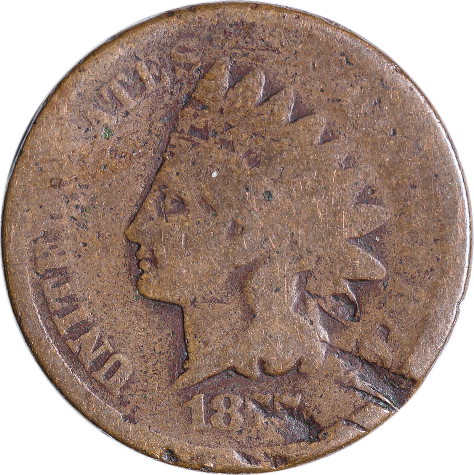Good-4 Details 1877 Indian Cent (1 of 2)