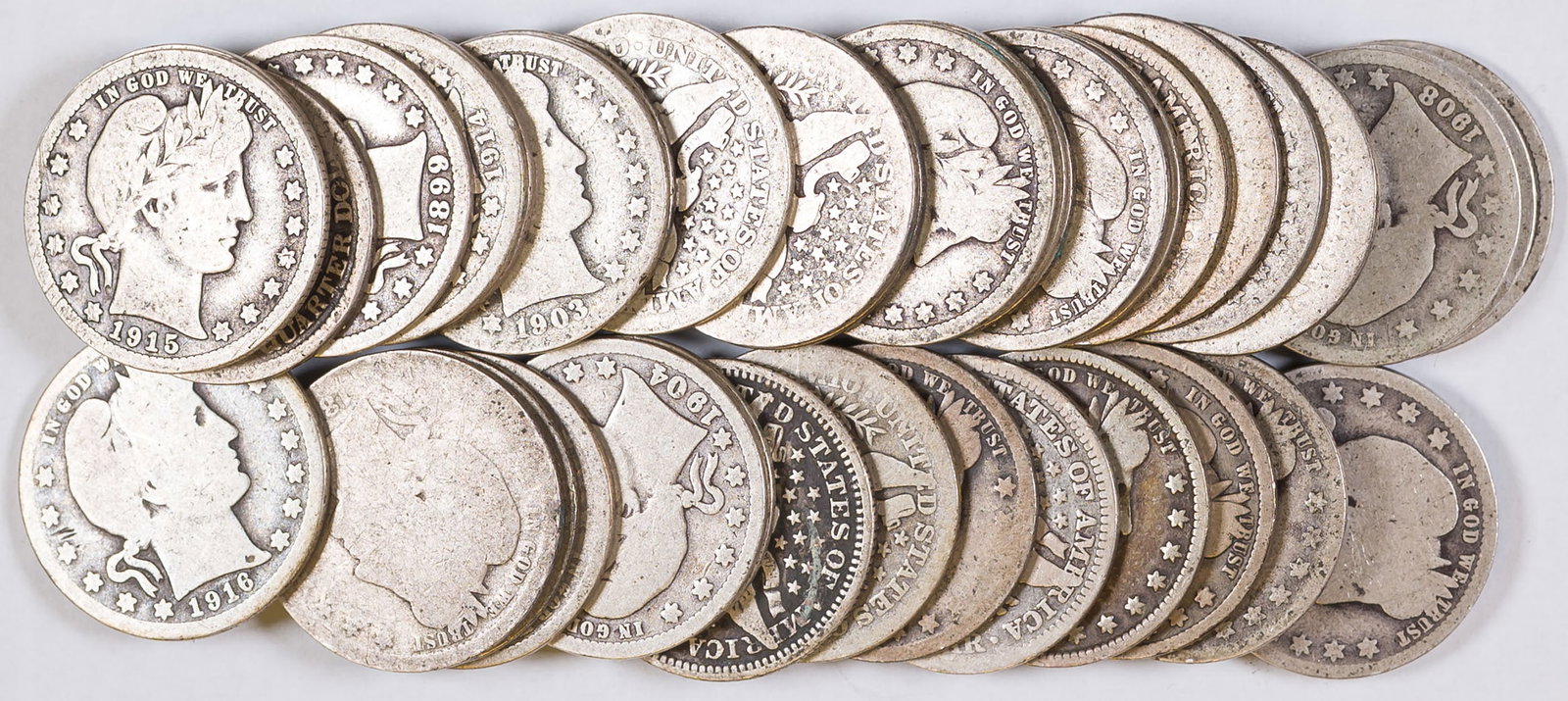 Circulated Barber Quarter Roll (1 of 1)