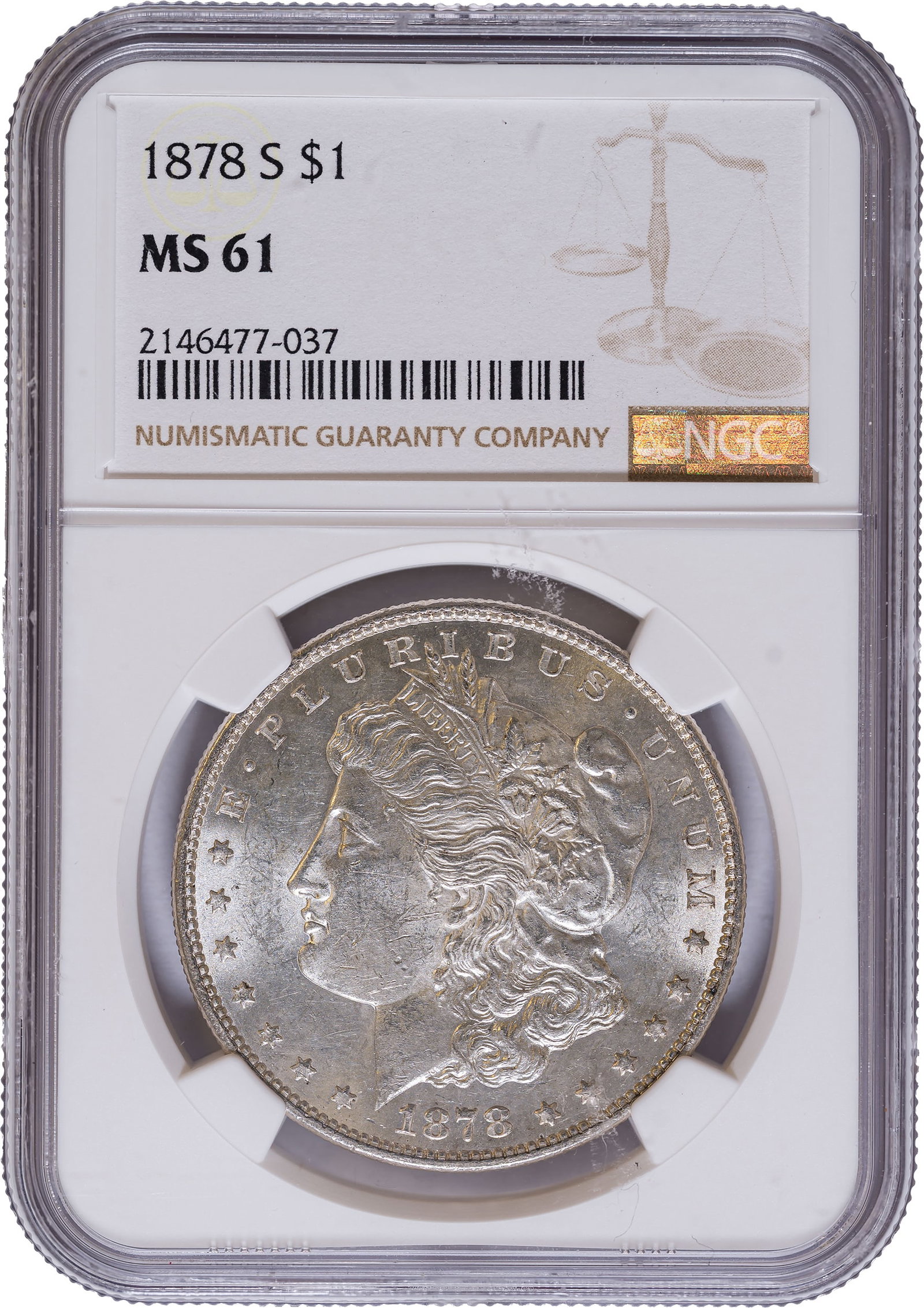 NGC MS-61 1878-S Morgan Dollar (1 of 2)