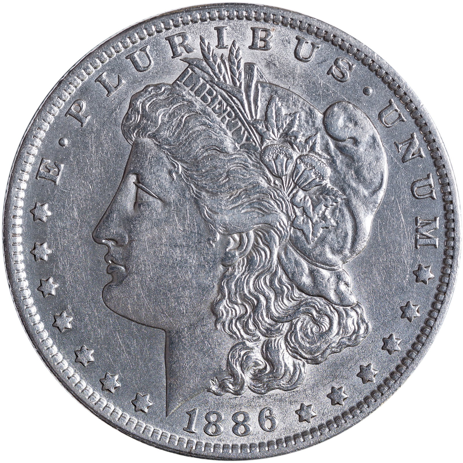 Choice AU-50+ 1886-O Morgan Dollar (1 of 2)