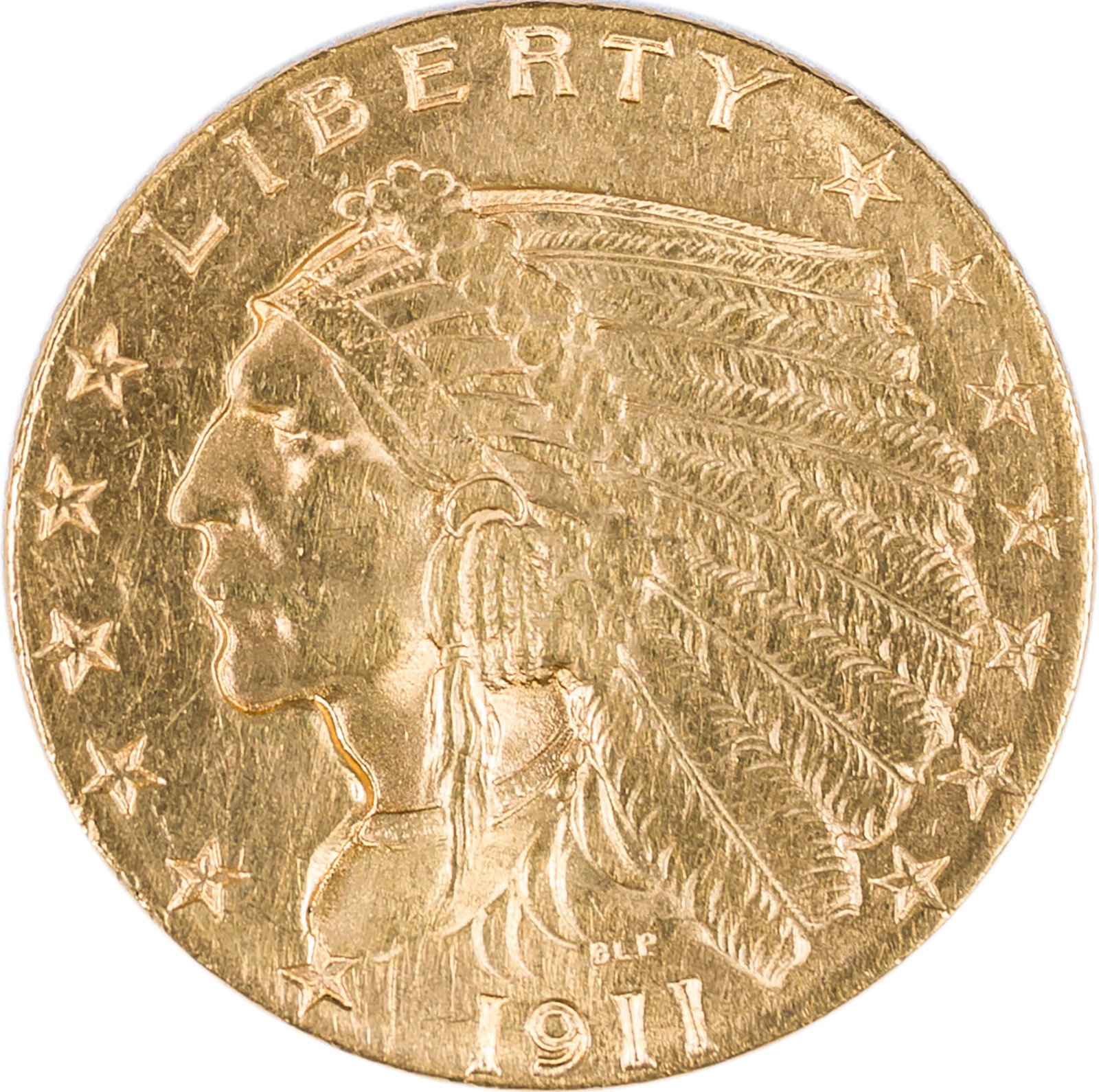 AU Details 1911 $2.50 Gold: Cleaned. A sound coin in spite of the distraction.