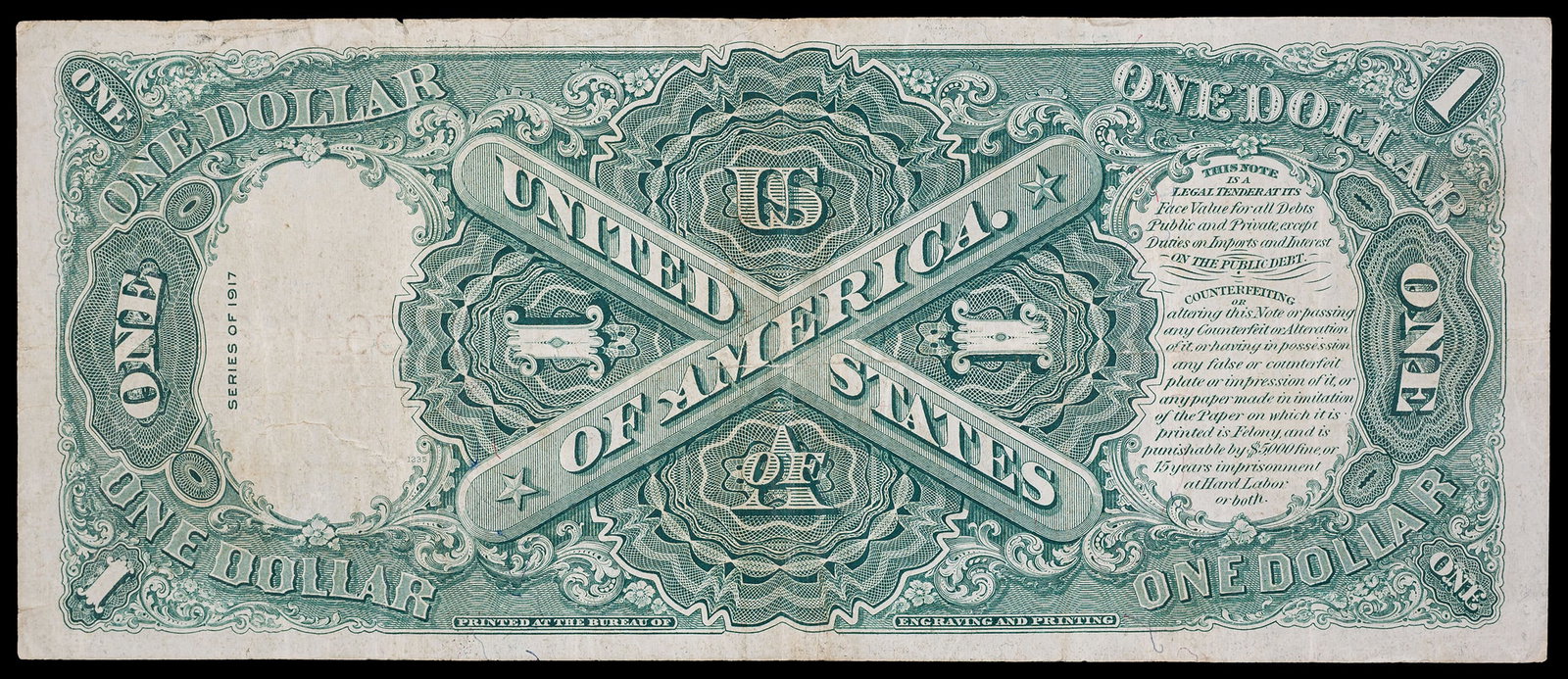 VF 1917 $1 Legal Tender - 2