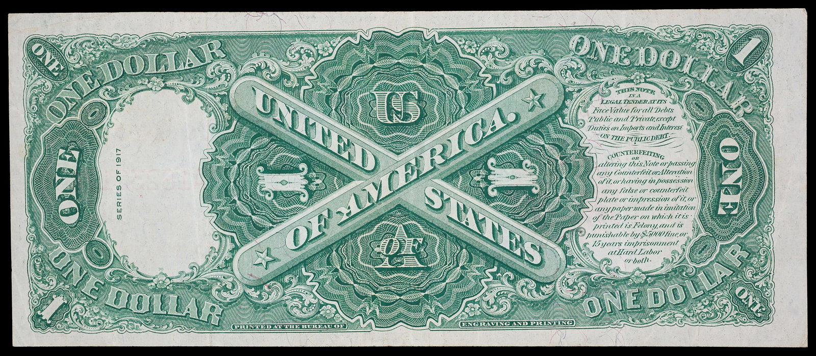 VF+ 1917 $1 Legal Tender - 2