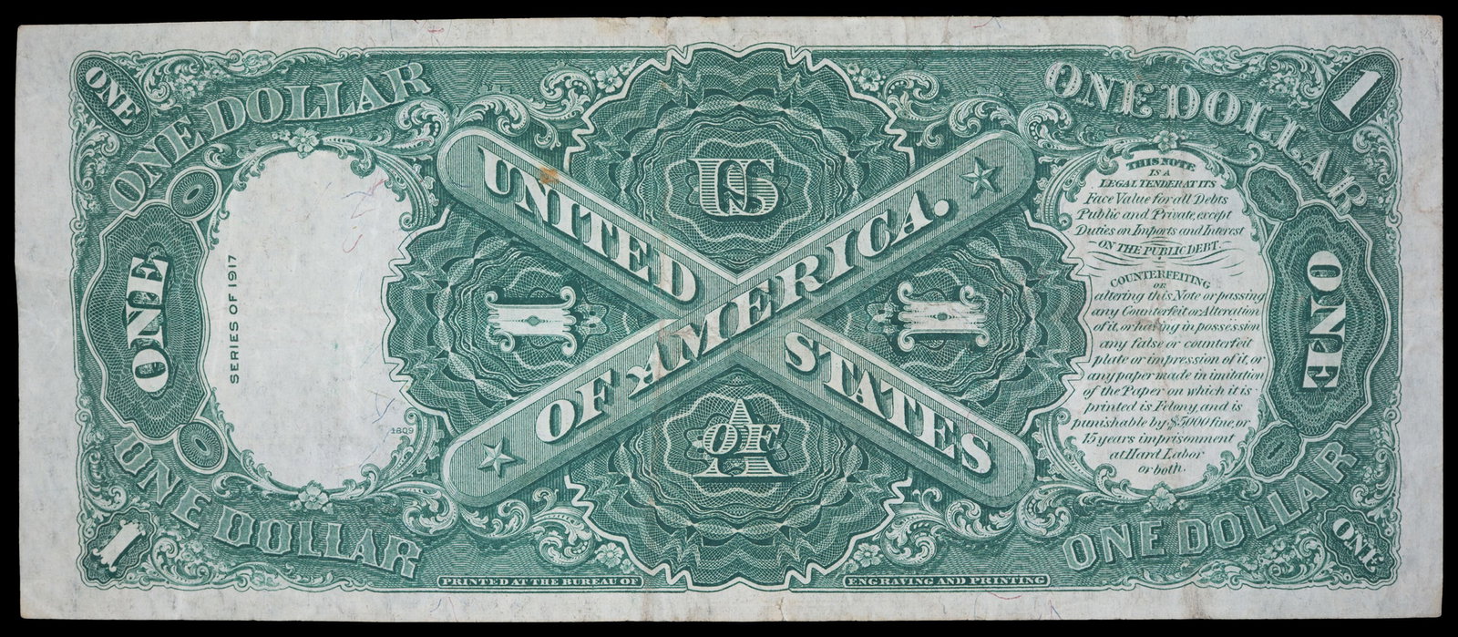 VF+ 1917 $1 Legal Tender - 2