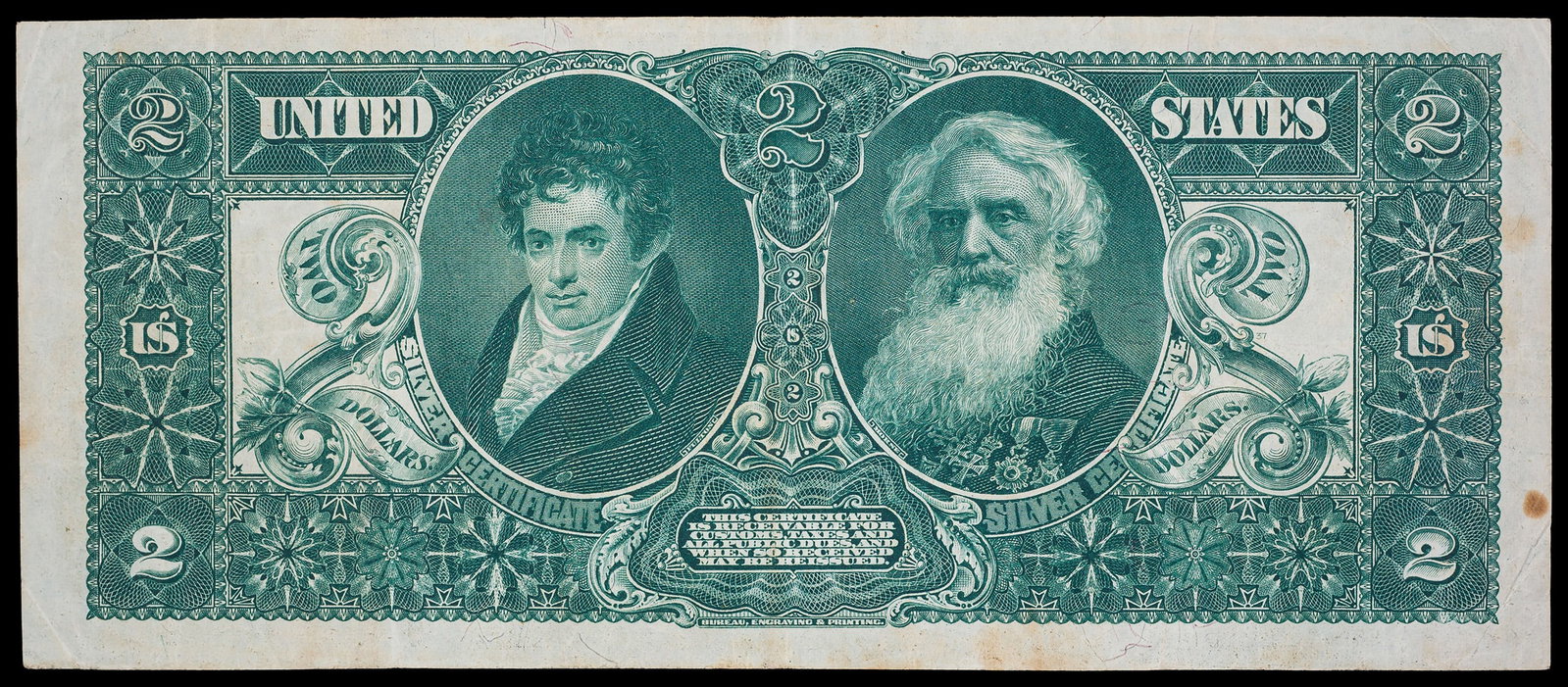 VF+ 1896 $2 Educational Note - 2