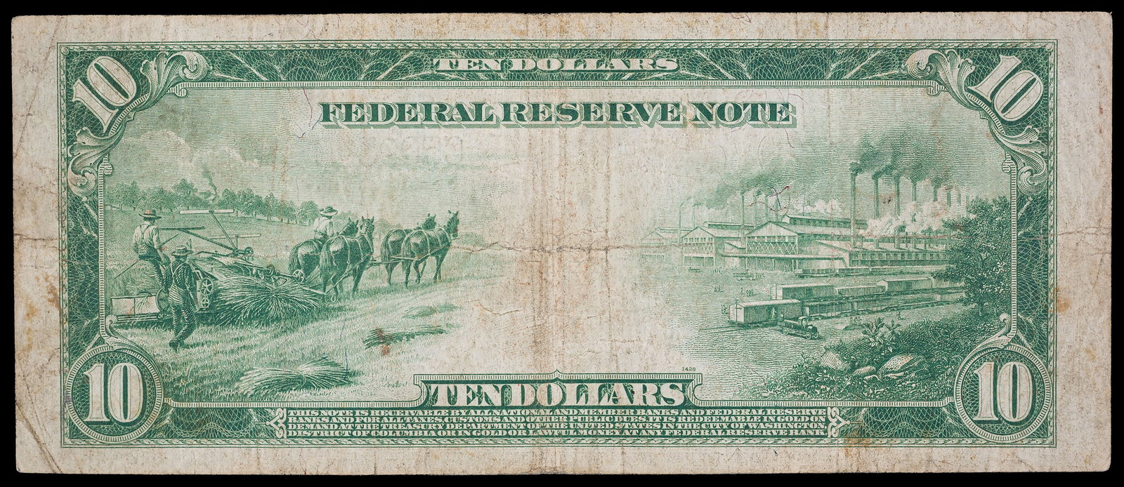 VF 1914 $10 Philadelphia Federal Reserve Note - 2