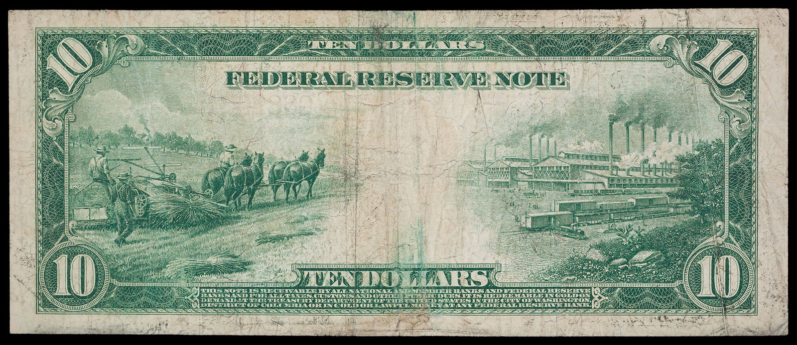 VF 1914 $10 Red Seal Federal Reserve Note - 2