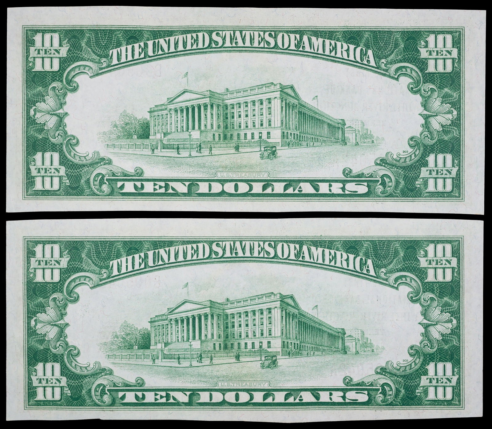AU/UNC 1929 $10 White River Jct Vermont Pair - 2