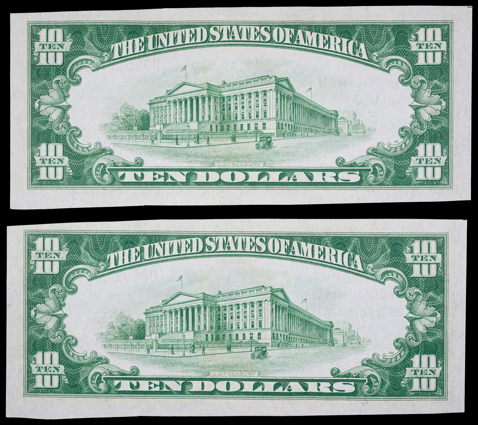 Crisp UNC 1929 $10 White River Jct Vermont Pair - 2