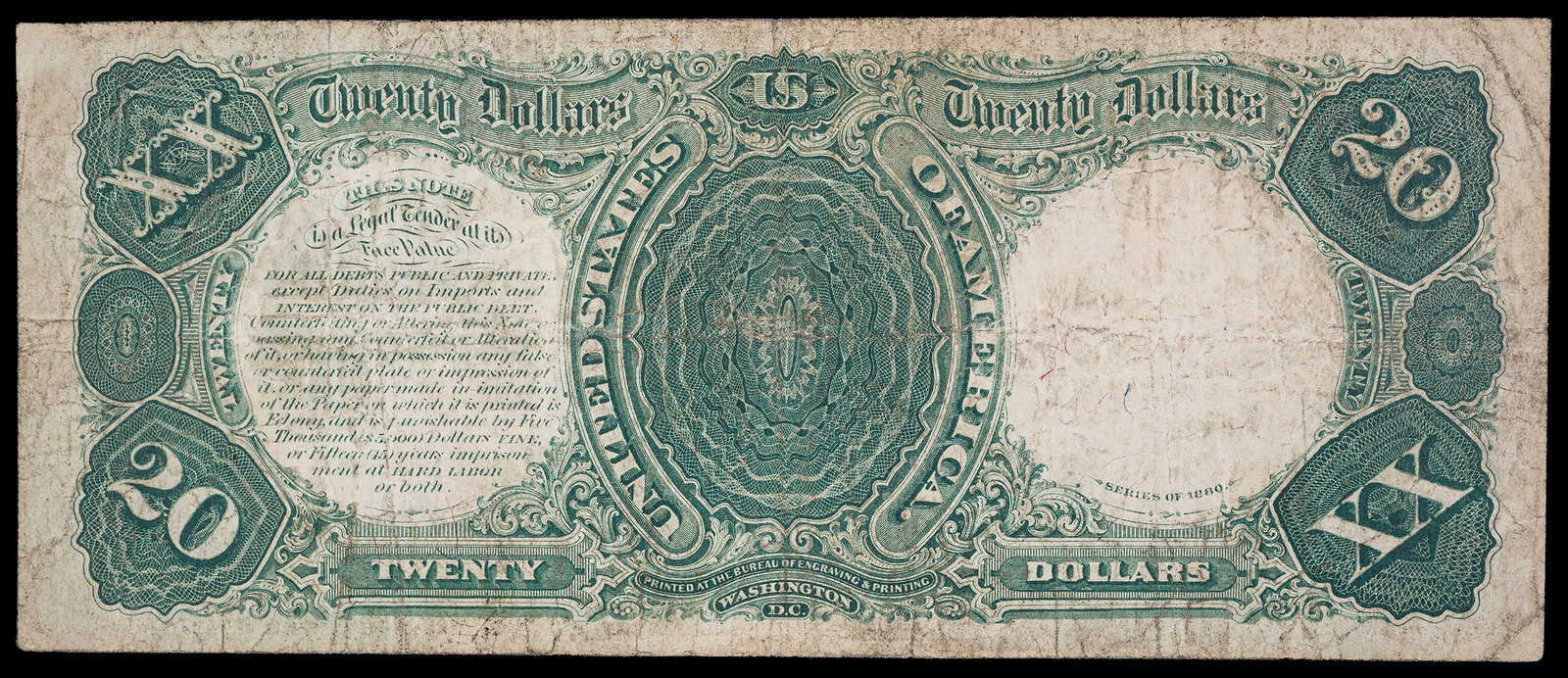 F-VF 1880 $20 Legal Tender - 2