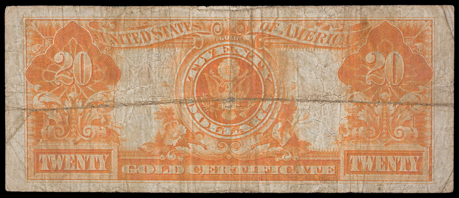 VF 1922 $20 Gold Coin Note - 2