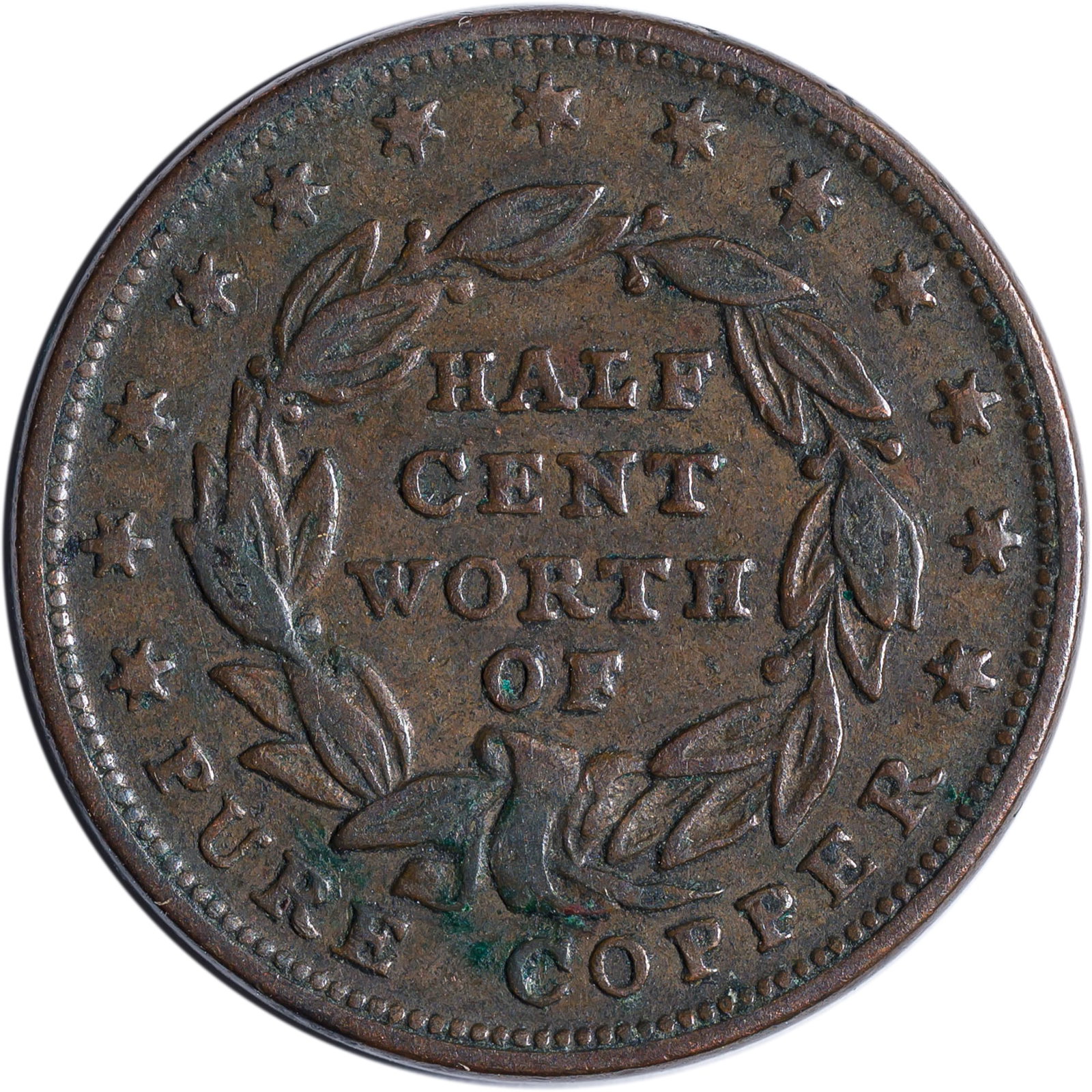 VF-30+ 1837 Hard Times Token Half Cent - 2