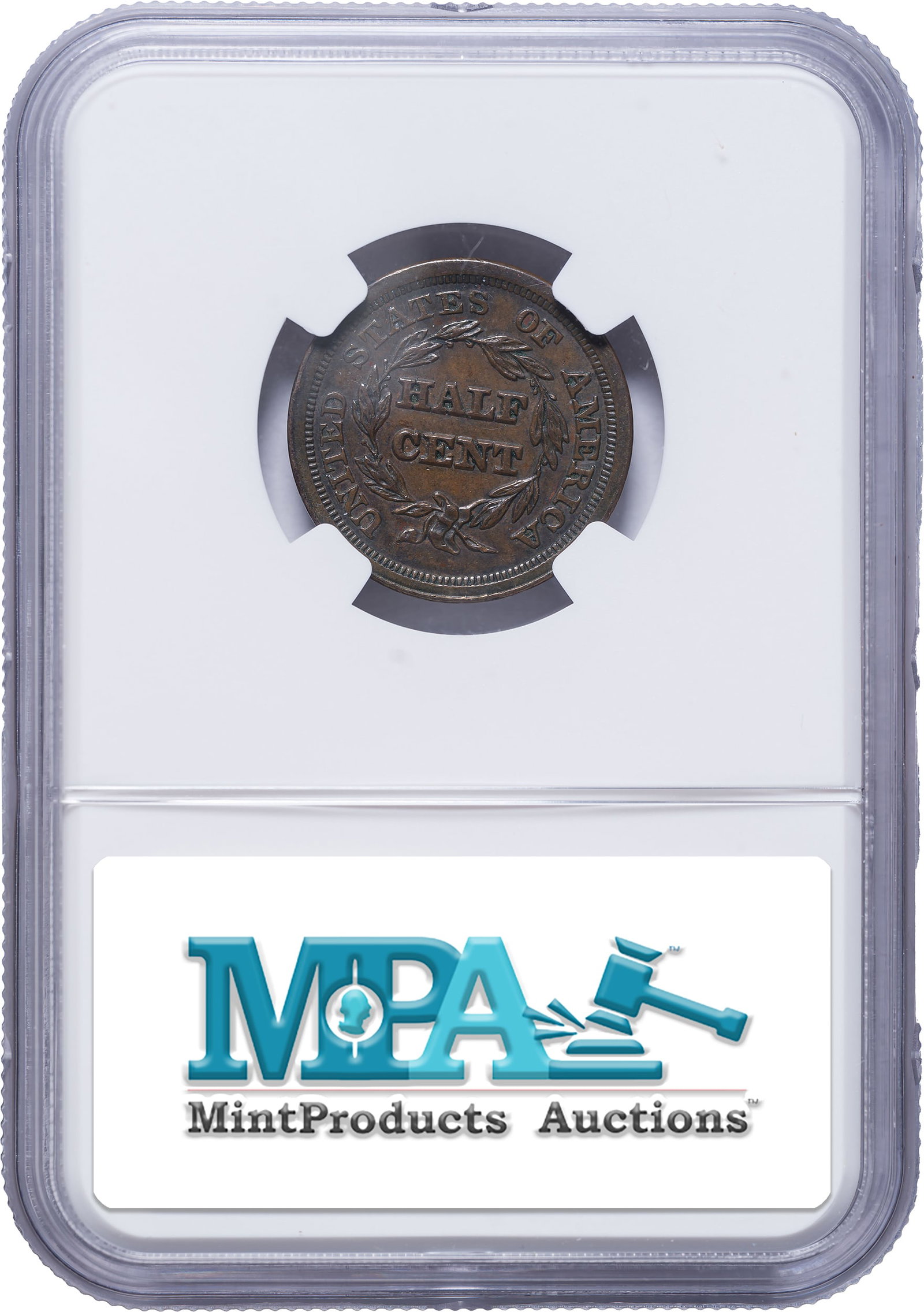NGC AU-58 1853 Half Cent - 2