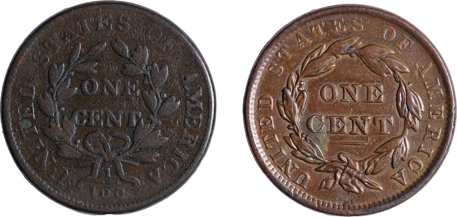 Large Cent Design Type Pair - 2