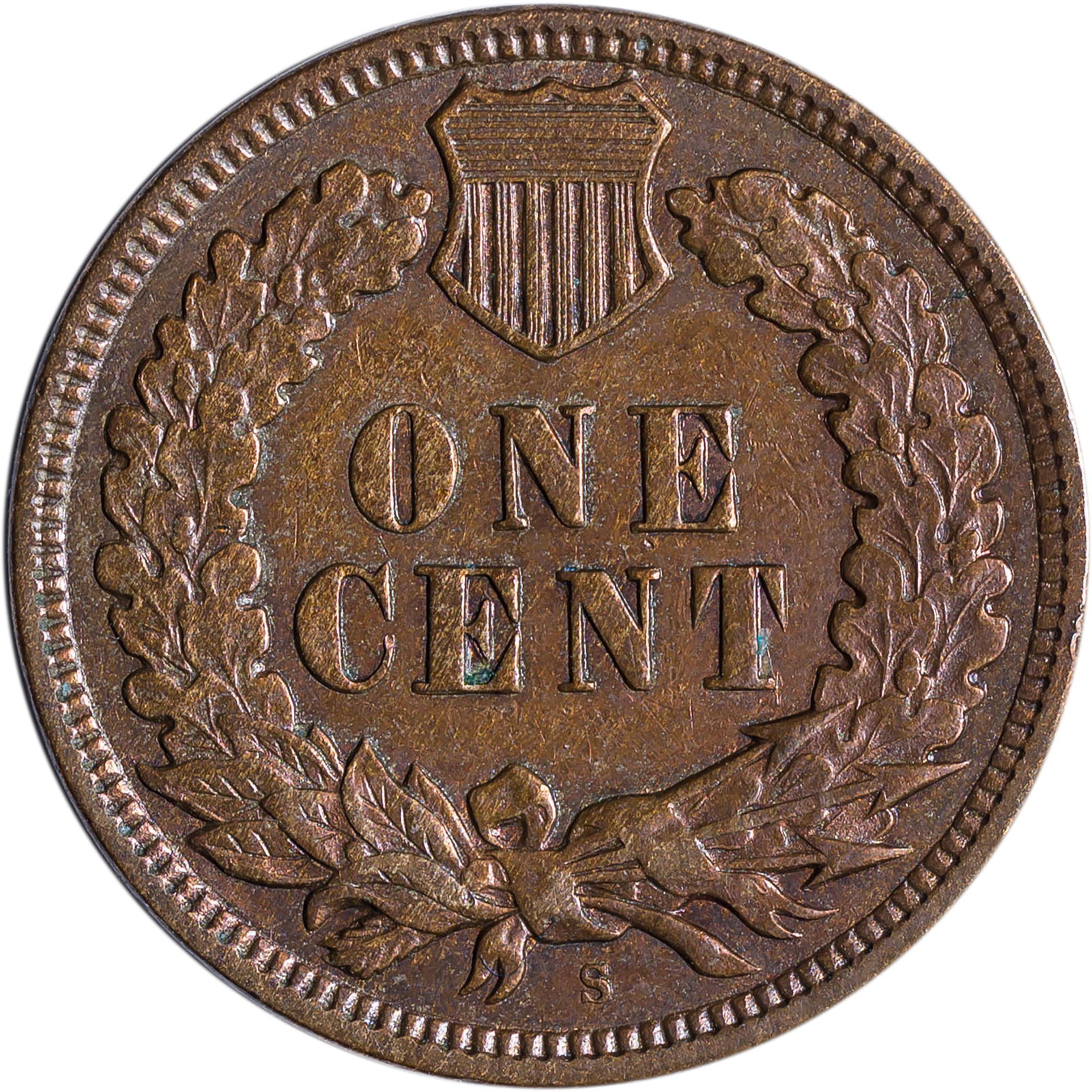 AU-50 Details 1909-S Indian Cent - 2