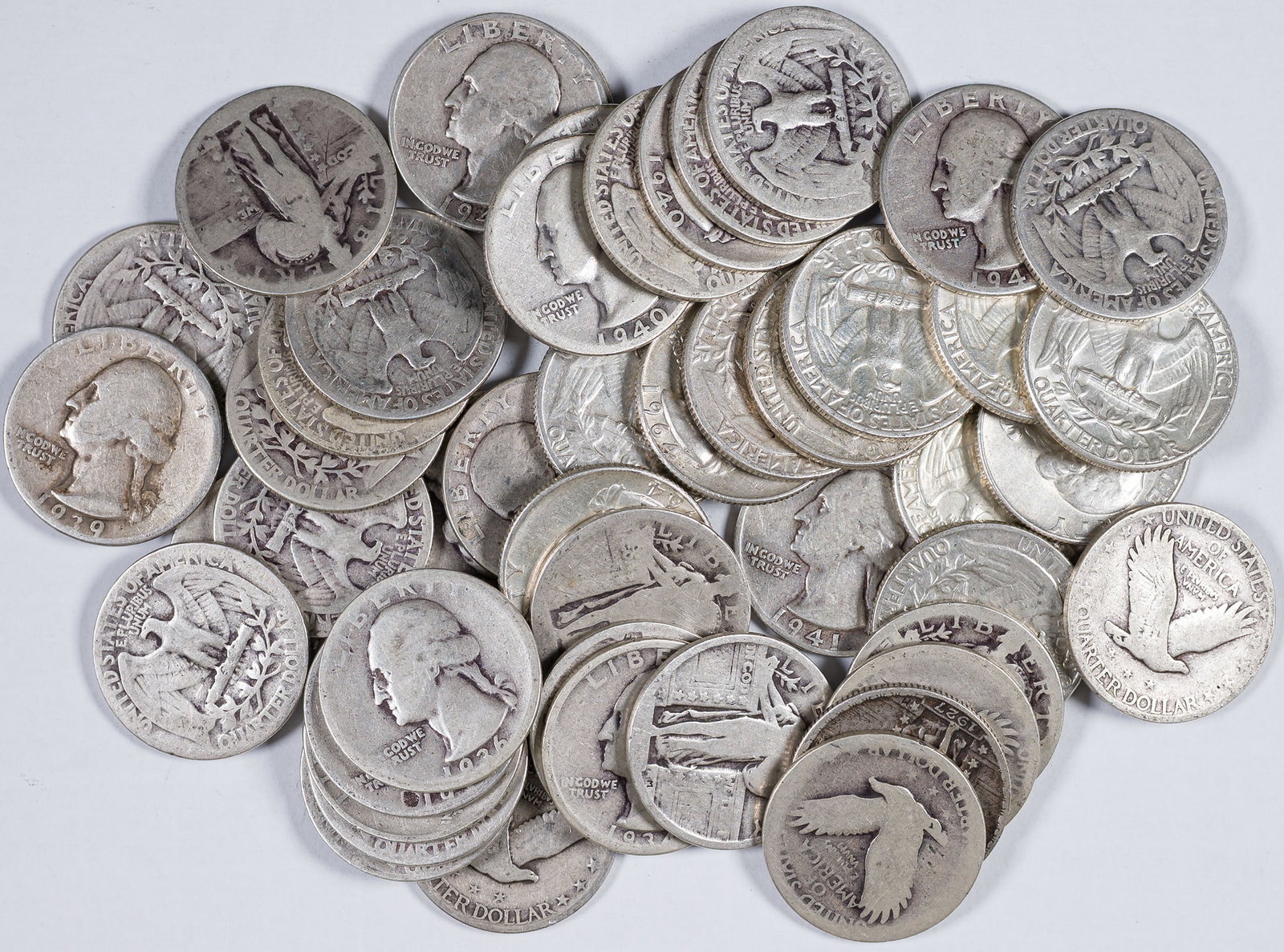 48 Pieces Circulated 90% Silver Quarters (1 of 1)