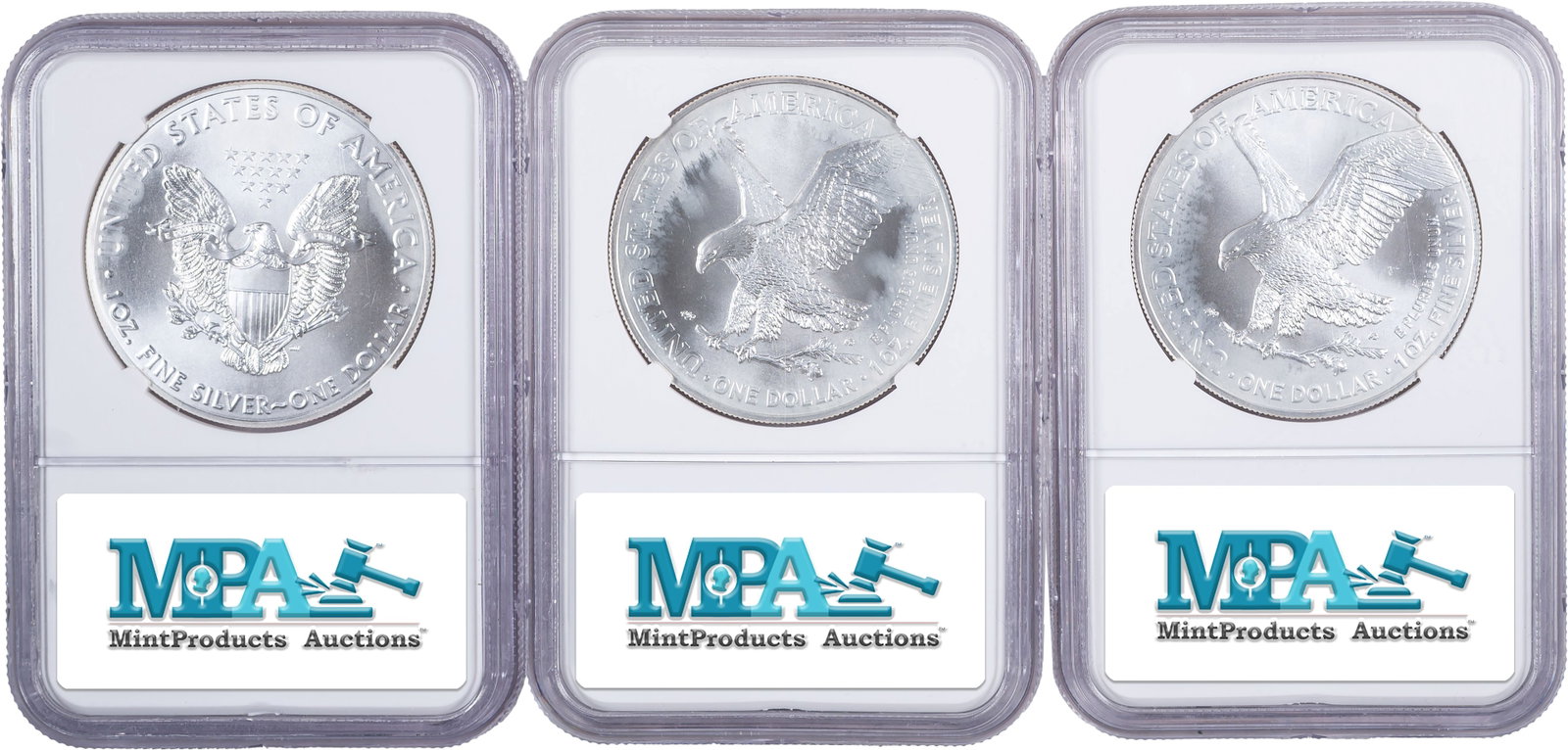 NGC MS-69 Silver Eagle Trio - 2