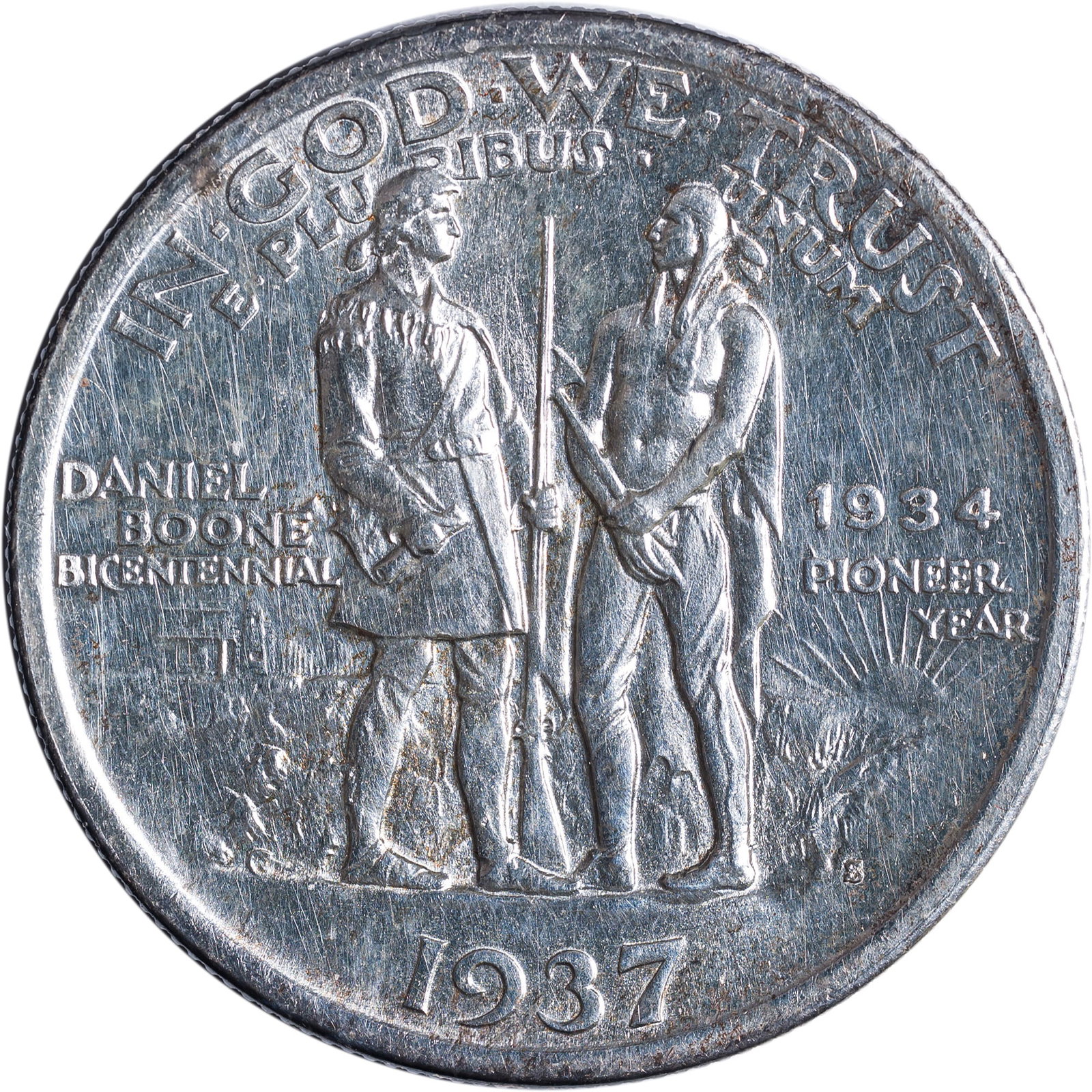 BU-60+ PL 1937-S Boone Half Dollar - 2