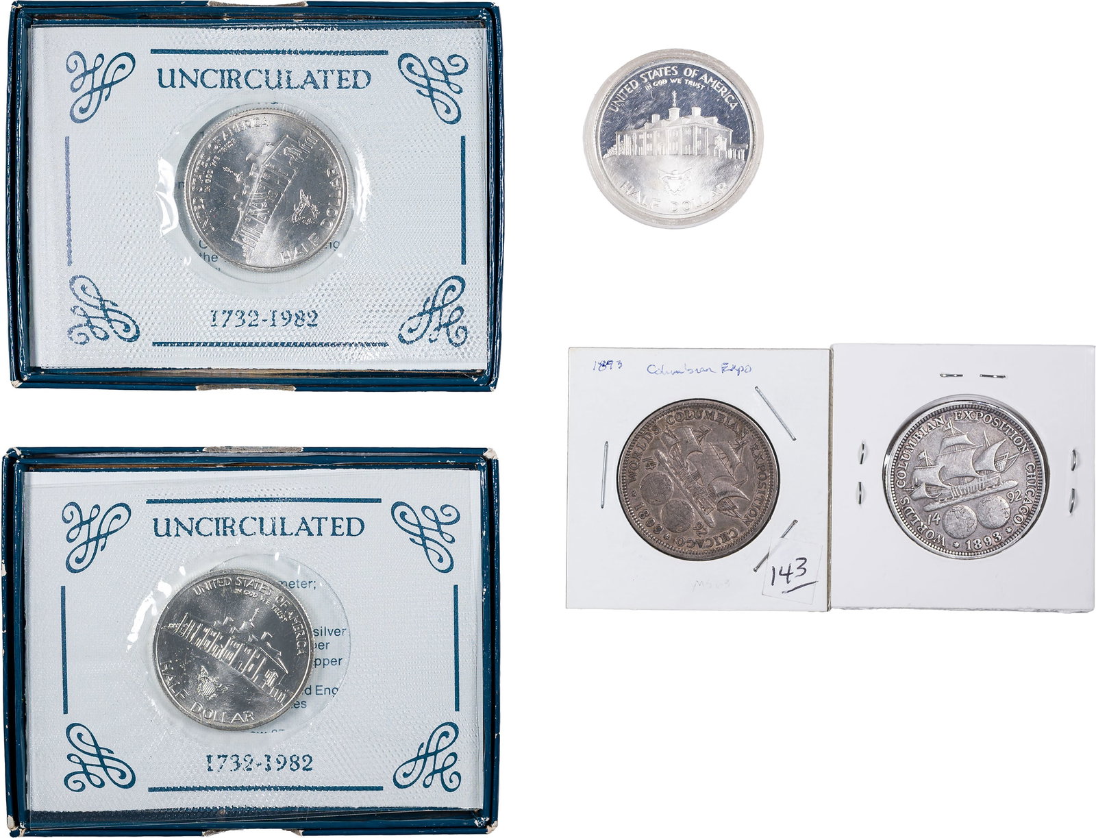 5 Pcs Commemorative Half Dollars - 2