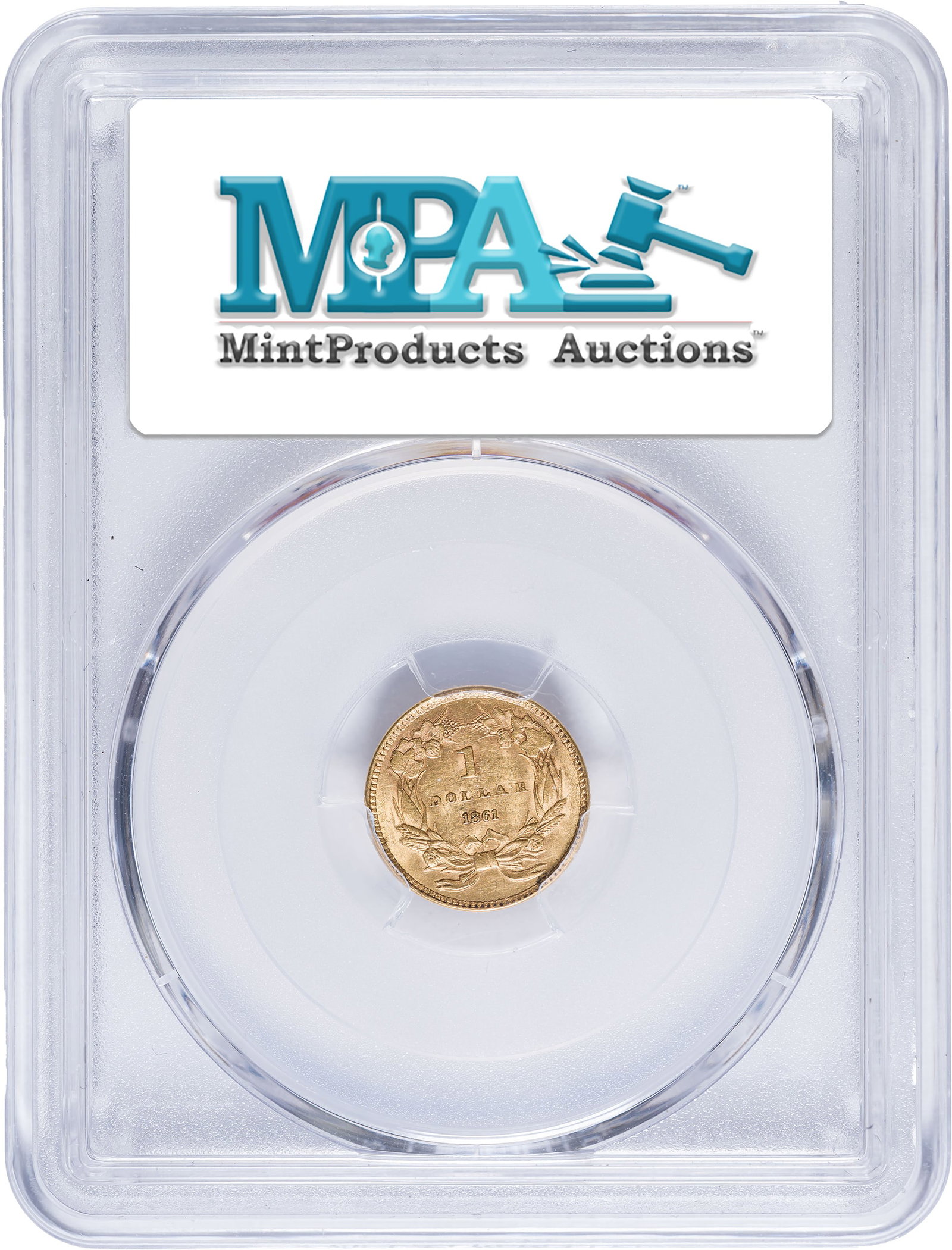PCGS AU-58 1861 $1 Gold - 2