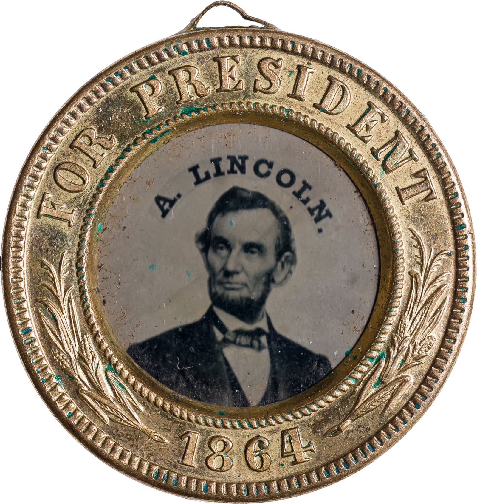 Gem 1864 Lincoln-Johnson Ferrotype: Amazing! By far the finest example, and by a long-shot, that this writer has seen in 40 years of numismatic auction cataloging. The photos are pristine, free of cracks or spotting, and the