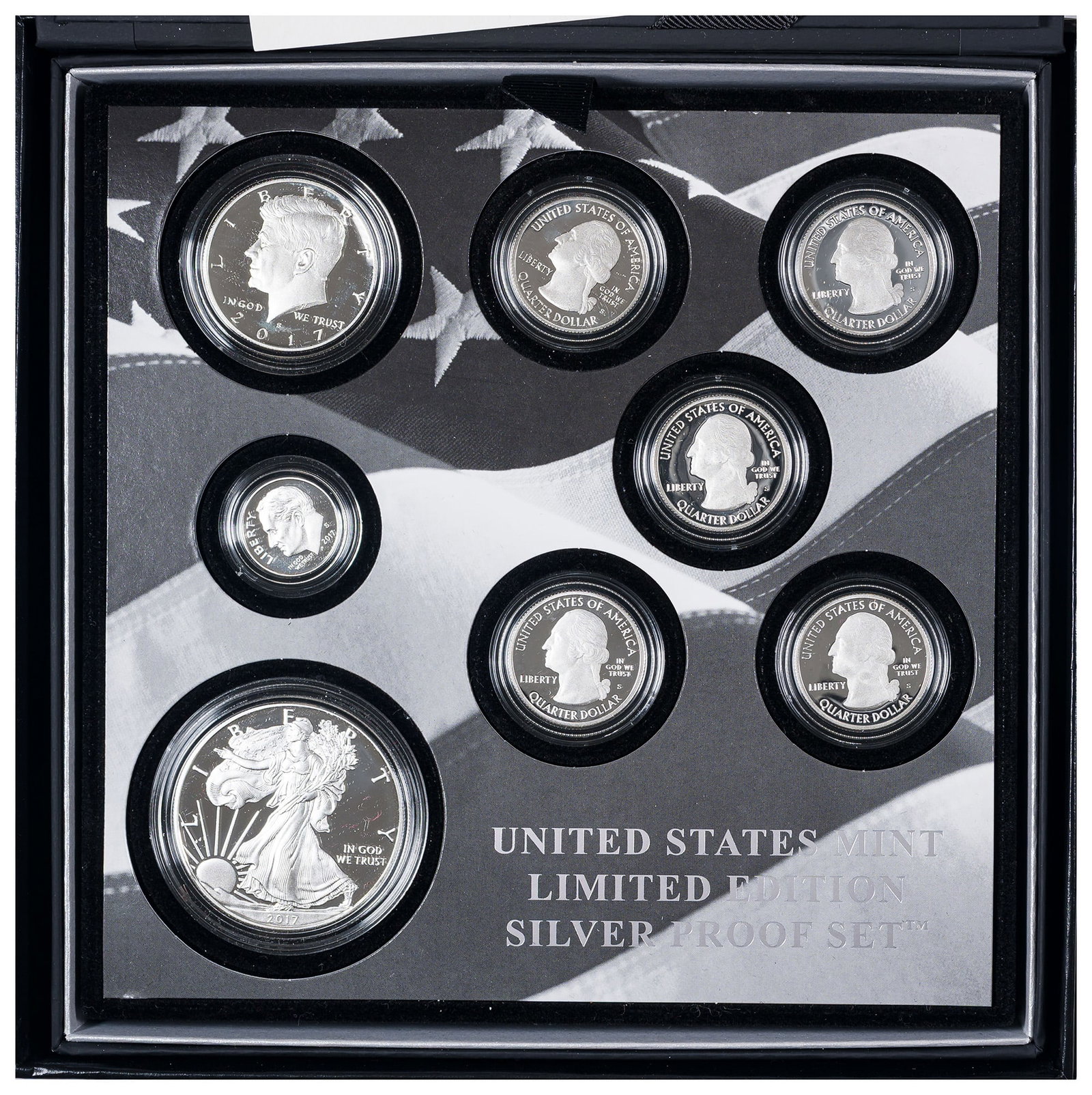 2017 Limited Edition Proof Set: Includes 8 gem silver proof coins including a silver eagle. Housed in OGP.