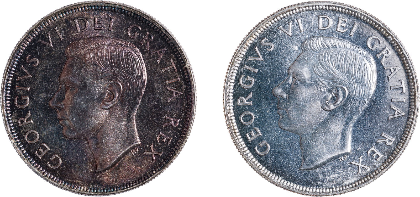Gem PL 1949 Canadian Silver Dollar Pair - 2