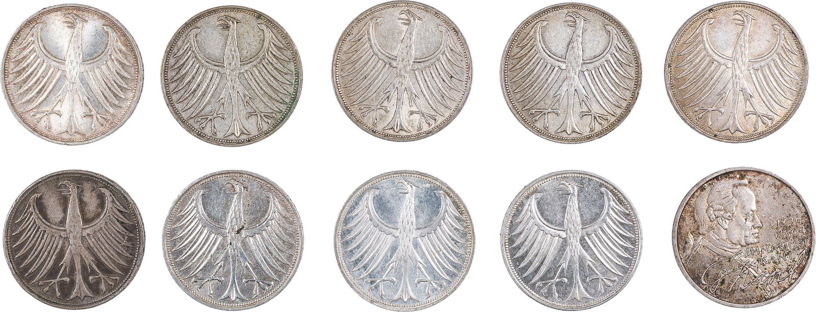 Germany. 10 Pcs 1972 Olympic Silver 10 Marks - 2
