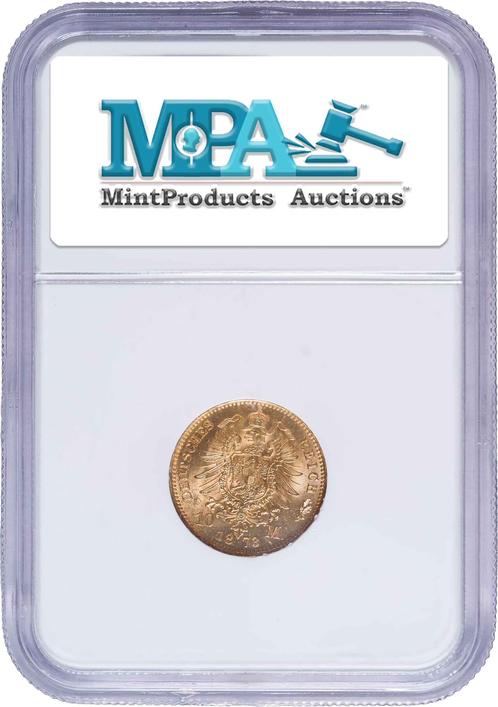 German States. NGC MS-65 1873-A Gold 10 Marks - 2