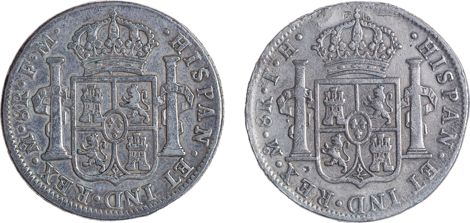 Mexico. VF Details 1798 & 1805 8 Reale Pair - 2