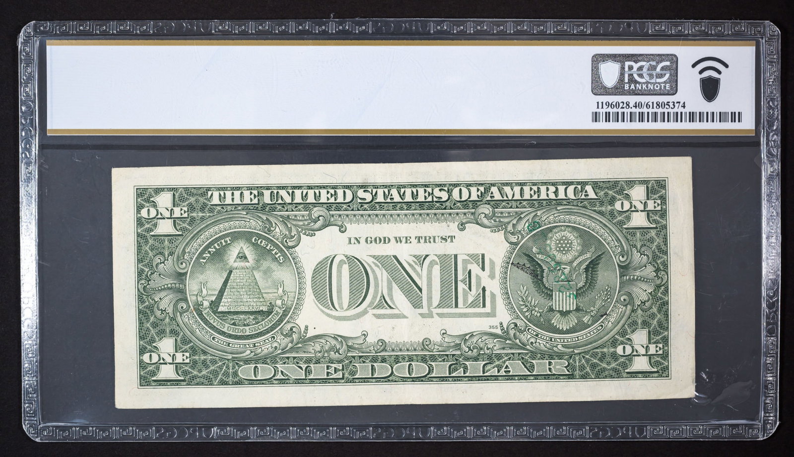 PCGS-40 1981 $1 FRN Double Error - 2