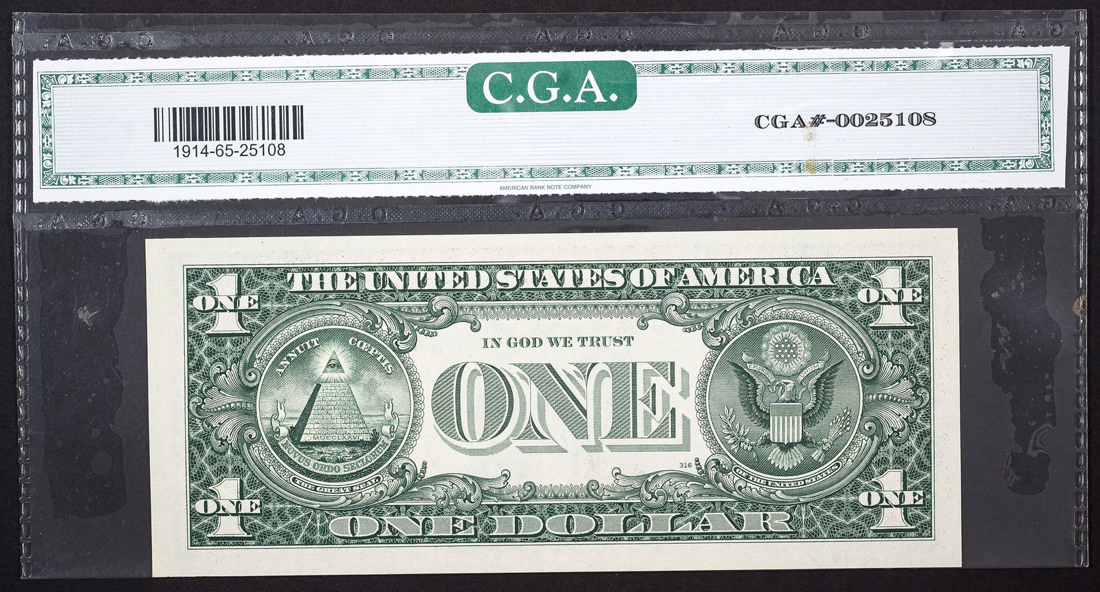 CGA-65 1988 $1 FRN With Repeater Serial Number - 2