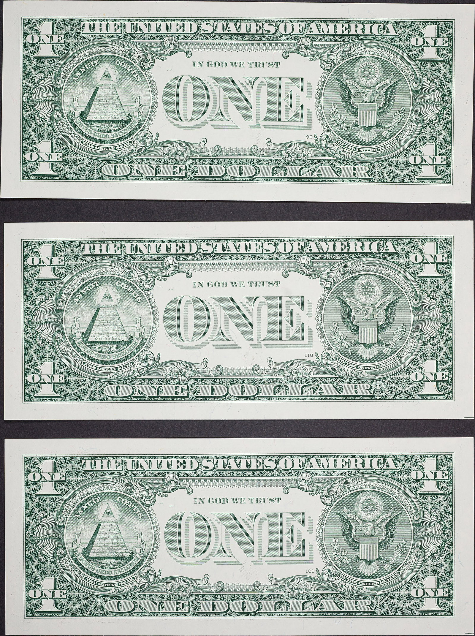 3 Pcs Ch To Gem CU $1 Consec near Repeating #s - 2