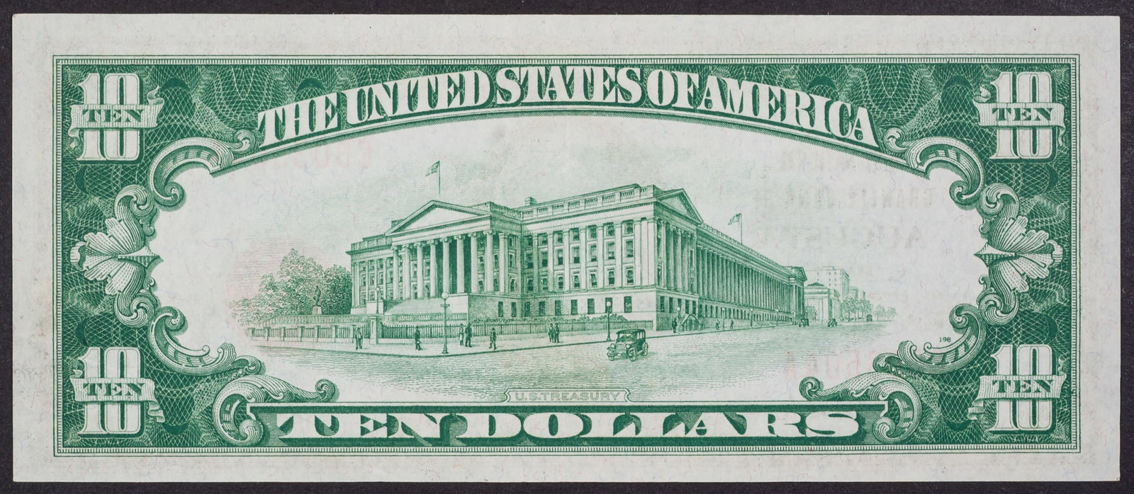 EF/AU Augusta Maine 1929 $10 National Currency - 2