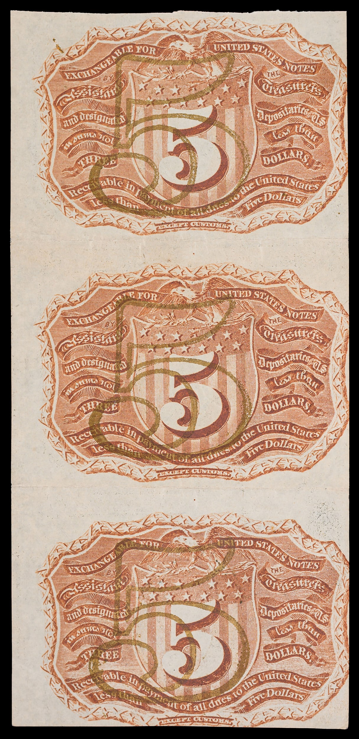 Fractional. AU Three-Note Five-Cents Sheet - 2