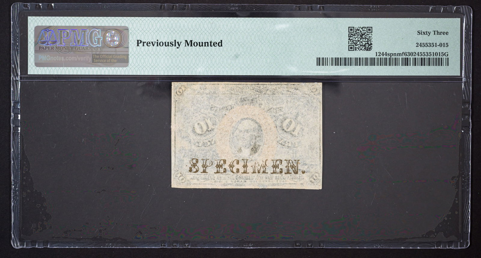 PMG-63 10 Cent Fractional Specimen - 2