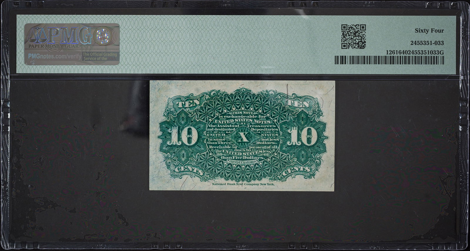 PMG-64 10 Cent Fractional - 2