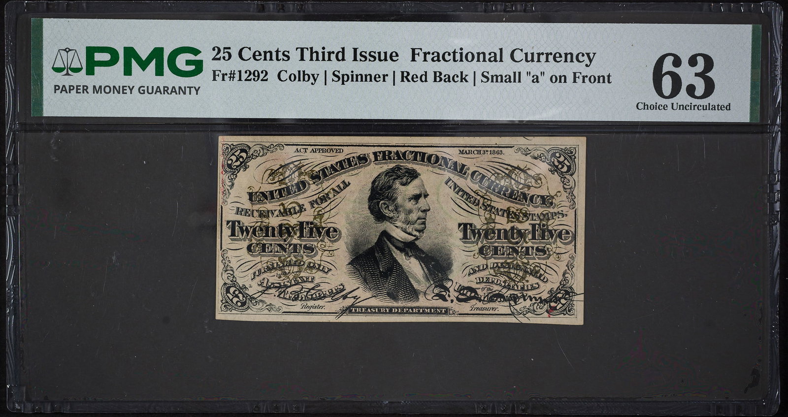 PMG-63 25 Cents Fractional Currency