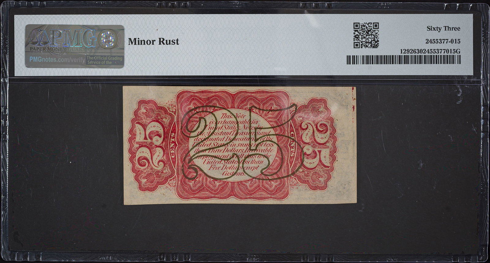 PMG-63 25 Cents Fractional Currency - 2