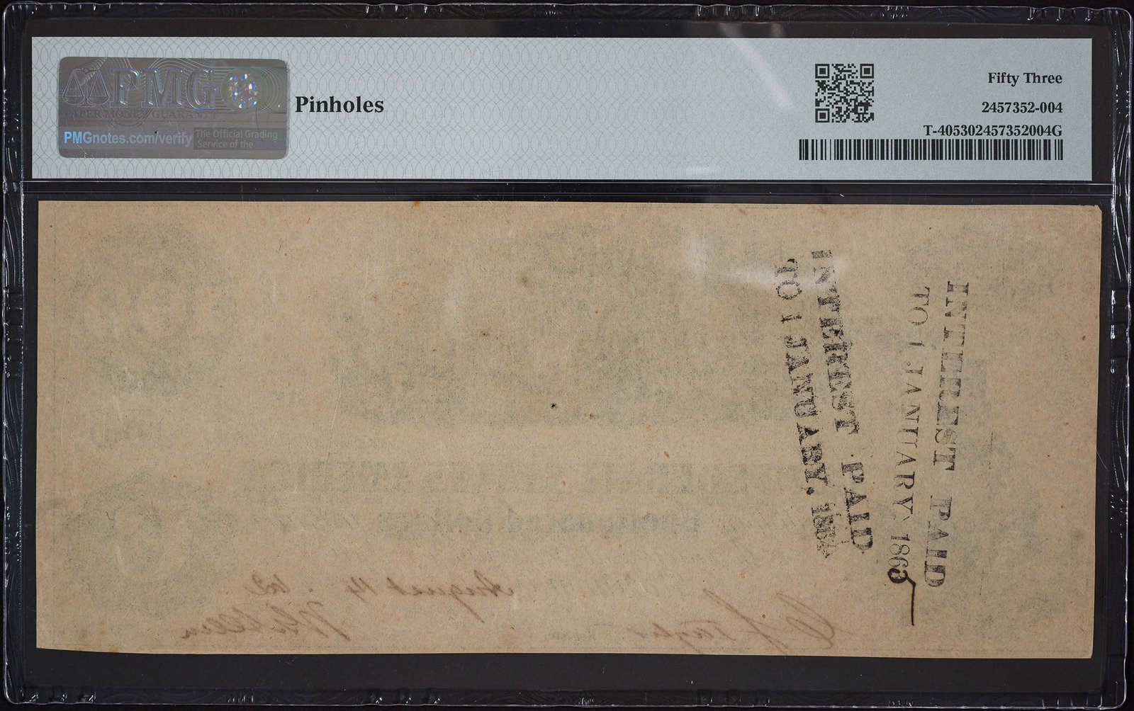 PMG-53 1862/63 Confederate $100 - 2