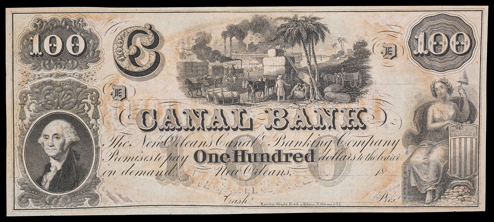 Crisp Gem Remainder Canal Bank $100: Louisiana. New Orleans. Canal Bank. Crisp, fresh, and colorful. A popular high-denomination note.