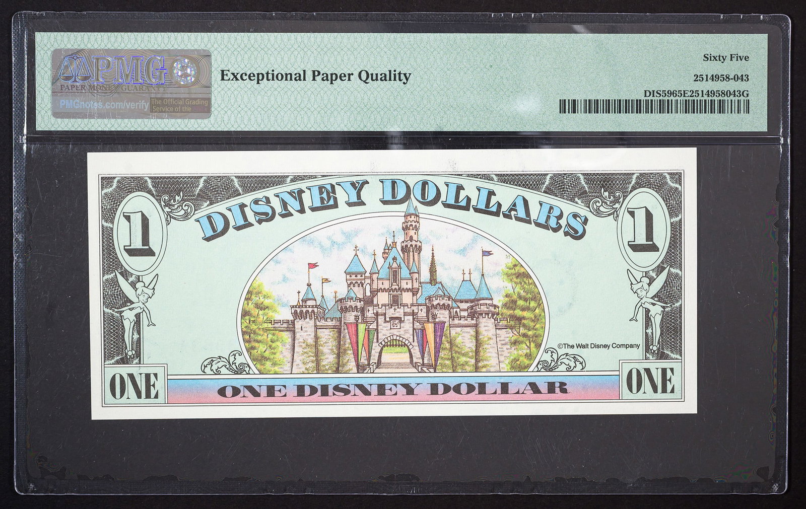 PMG-65 EPQ 1999 Disney Dollar - 2