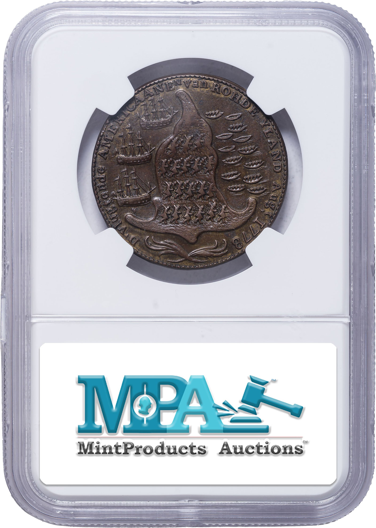 NGC MS-61 1779 Rhode Island Ship Token - 2