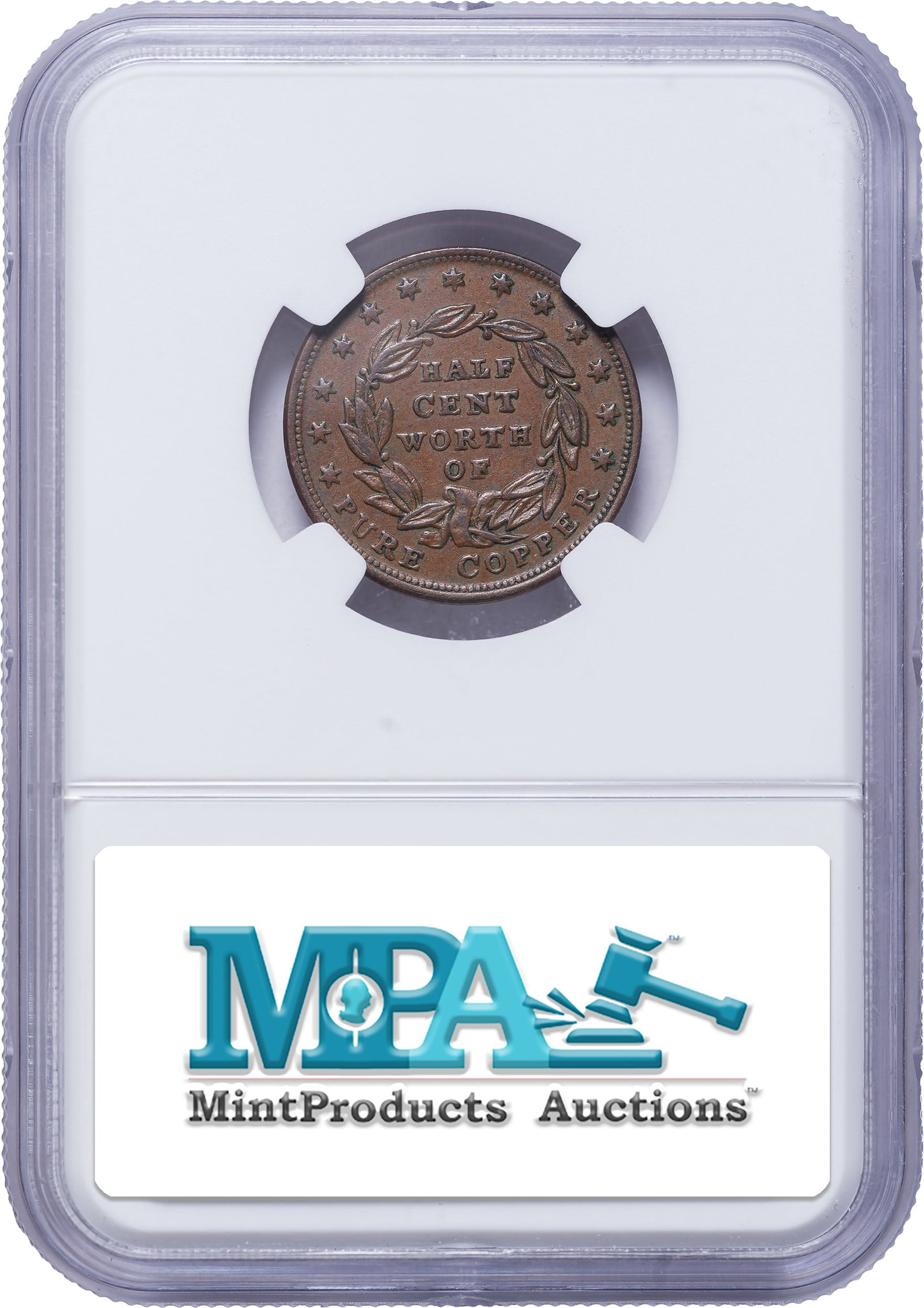 NGC AU-58 1837 Half Cent Token - 2