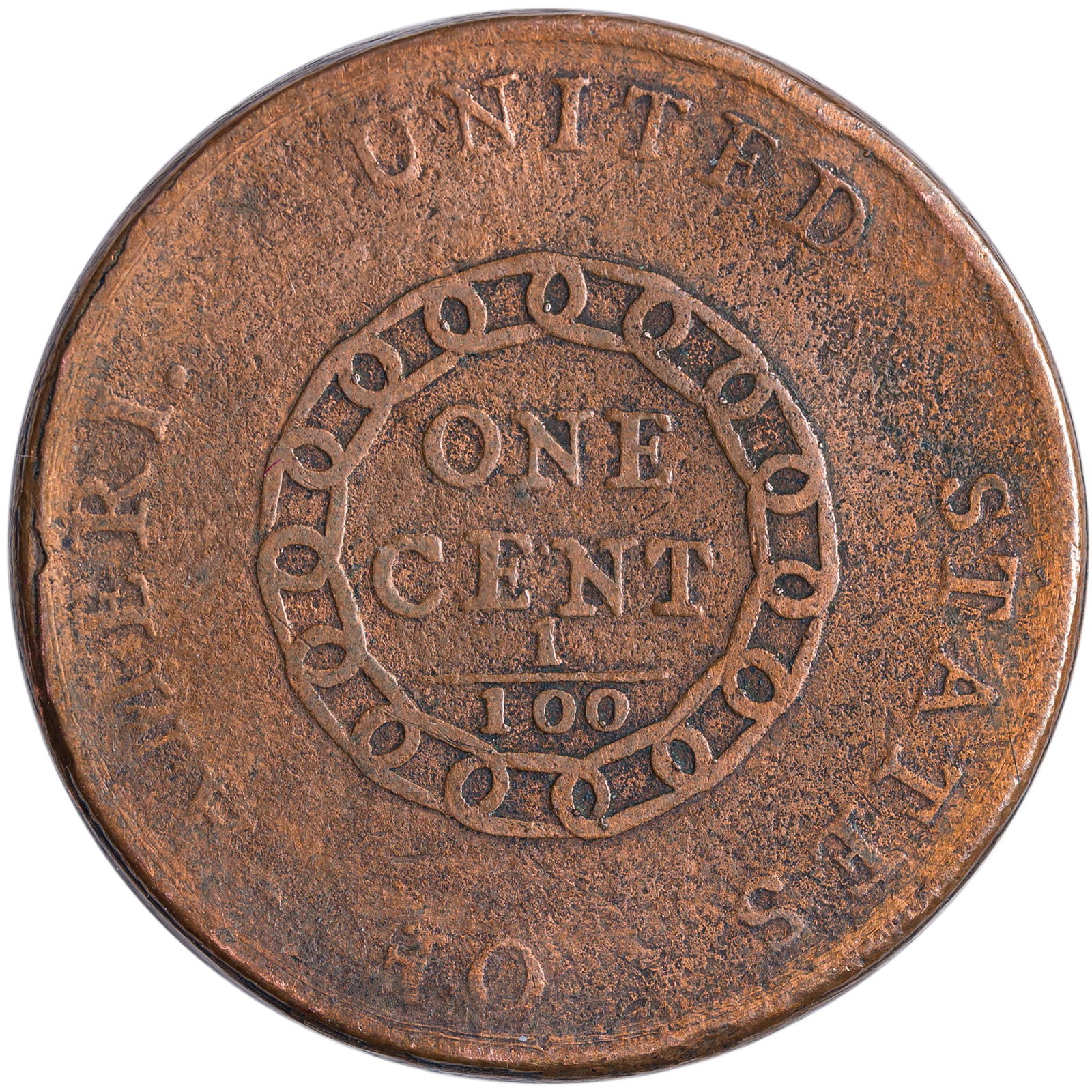 VF Details 1793 Chain Cent Electrotype Copy - 2