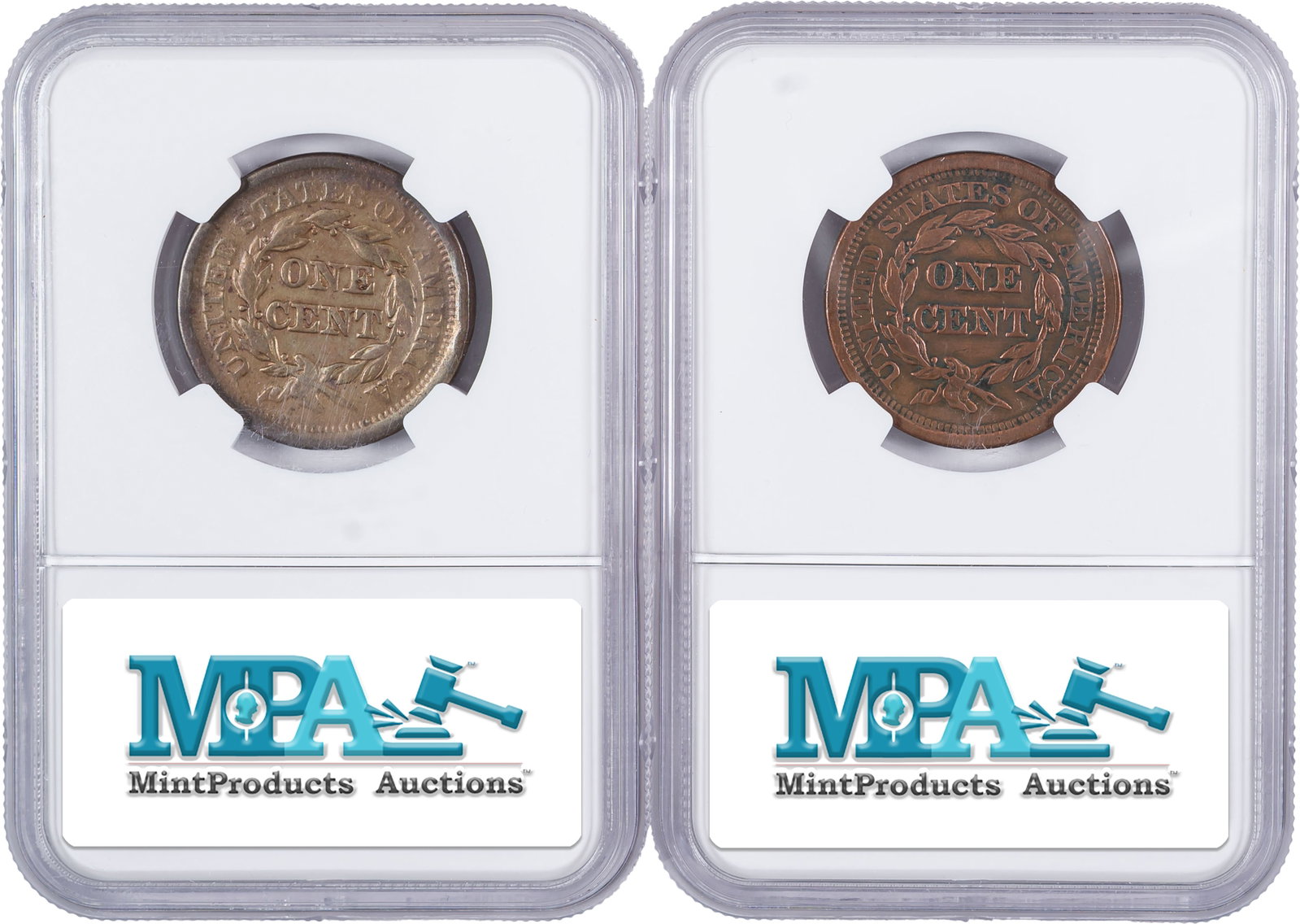 Pair Of NGC Details Grade Large Cents - 2